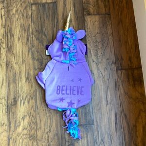 Unicorn Pet Costume & Collapsible Water Bowl